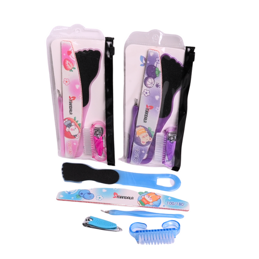 Kit Manicure Mandala MM4020 – 5 Peças por Kit – Pacote com 12 Kits (Cores Sortidas)