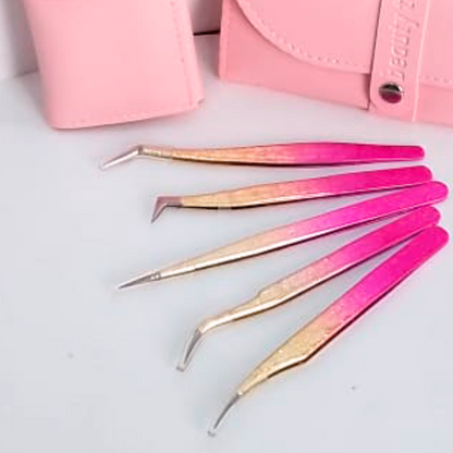 Kit Pinça de Cílios Gradiente Aço Inoxidável Não Magnética Extensão Suprimentos 3D Maquiagem Precisa MM4022
