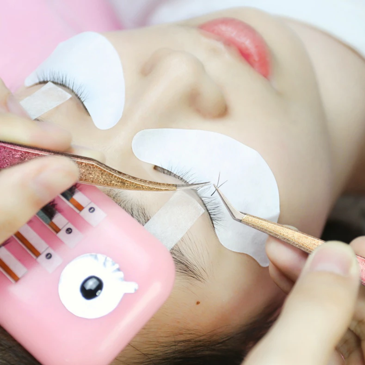 Kit Pinça de Cílios Gradiente Aço Inoxidável Não Magnética Extensão Suprimentos 3D Maquiagem Precisa MM4022