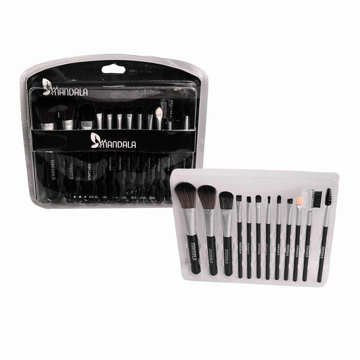 Pacote com 6 kits de Pincéis para Maquiagem Mandala - Cada Kit com 12 Peças - MP036