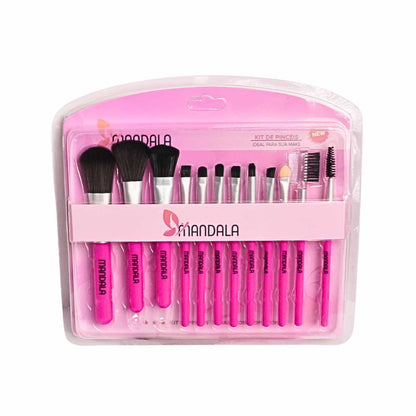 Pacote com 6 kits de Pincéis para Maquiagem Mandala - Cada Kit com 12 Peças - MP038