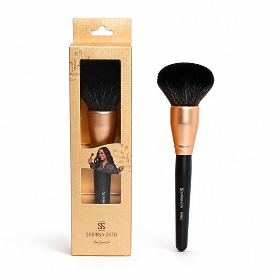 Kit 12 Pincéis para Pó Facial Sabrina Sato Cerdas Macias Maquiagem Profissional - SP062