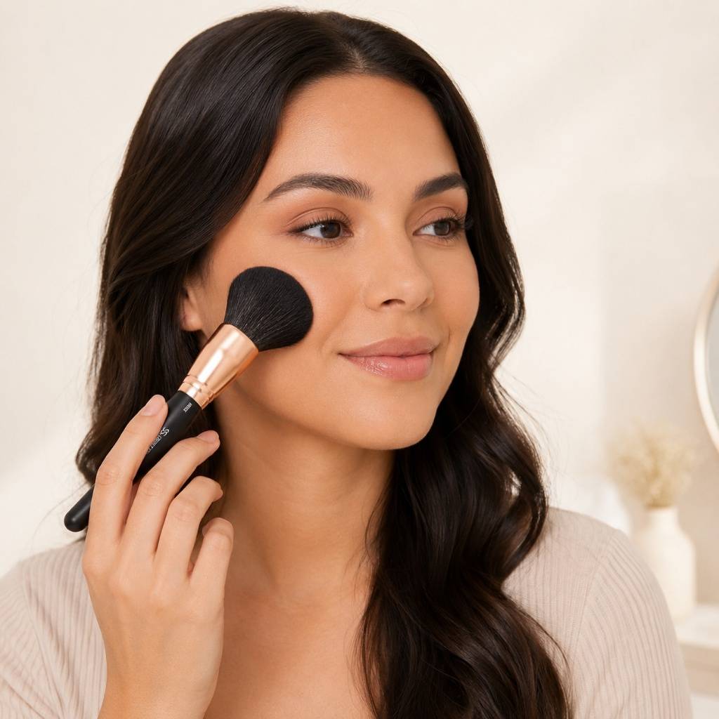 Kit 12 Pincéis para Pó Facial Sabrina Sato Cerdas Macias Maquiagem Profissional - SP062
