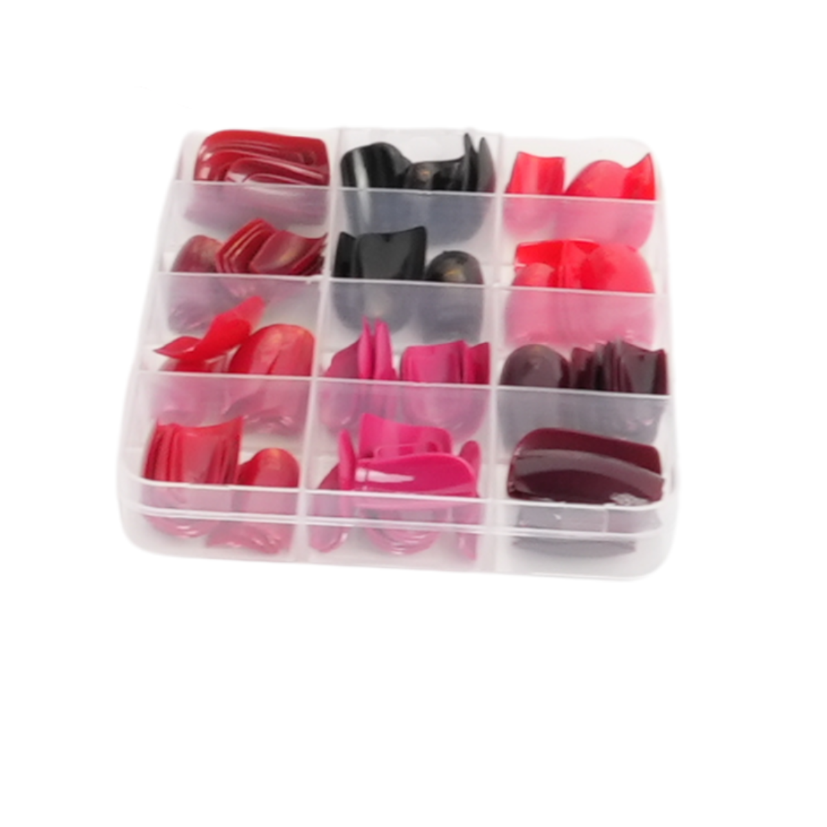 Unhas Postiças Coloridas – 12 Caixas com 144 Unhas Cada | Cores Sortidas SP1007