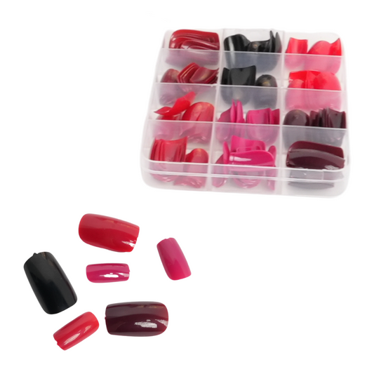 Unhas Postiças Coloridas – 12 Caixas com 144 Unhas Cada | Cores Sortidas SP1007