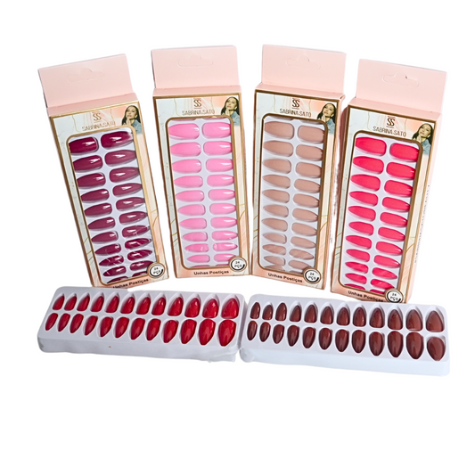 Unhas Postiças Sabrina Sato – SP1245 – Pacote com 12 Caixas (Cores Variadas com Adesivo Autocolante)