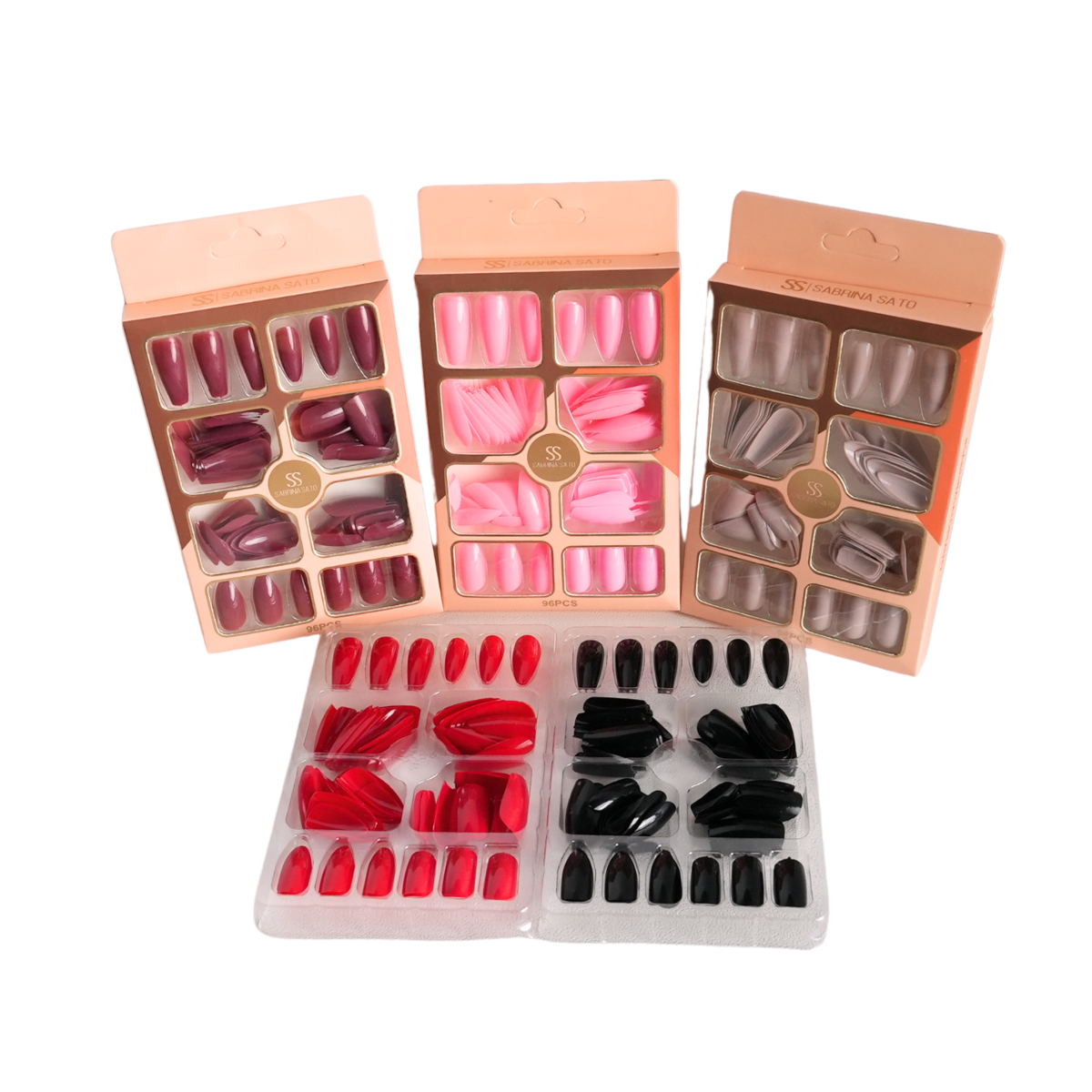 Unhas Postiças Sabrina Sato – SP1261 Pacote com 12 Caixas – Tons de Cores Variadas