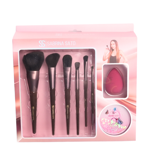 Kit Pincéis de Maquiagem Sabrina Sato com Esponja e Espelho – 8 Peças - SP142