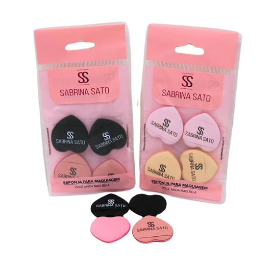 Mini Esponja Coração Sabrina Sato para Maquiagem – Pacote com 12 Un – SP2080