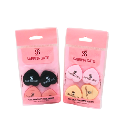 Mini Esponja Coração Sabrina Sato para Maquiagem – Pacote com 12 Un – SP2080