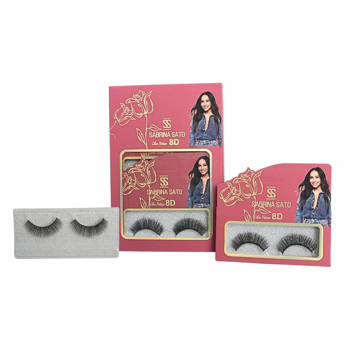 BOX: Cílios Postiços 8D Sabrina Sato – Caixa com 6 Pares Embalados Individualmente – SP3125