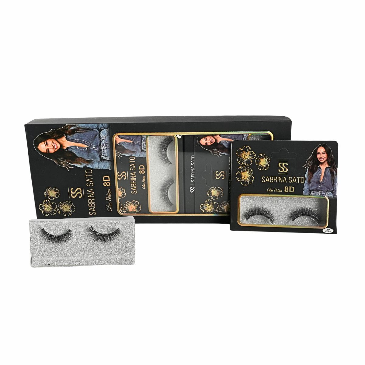 BOX: Cílios Postiços 8D Sabrina Sato – Caixa com 10 Pares Embalados Individualmente – SP3162A