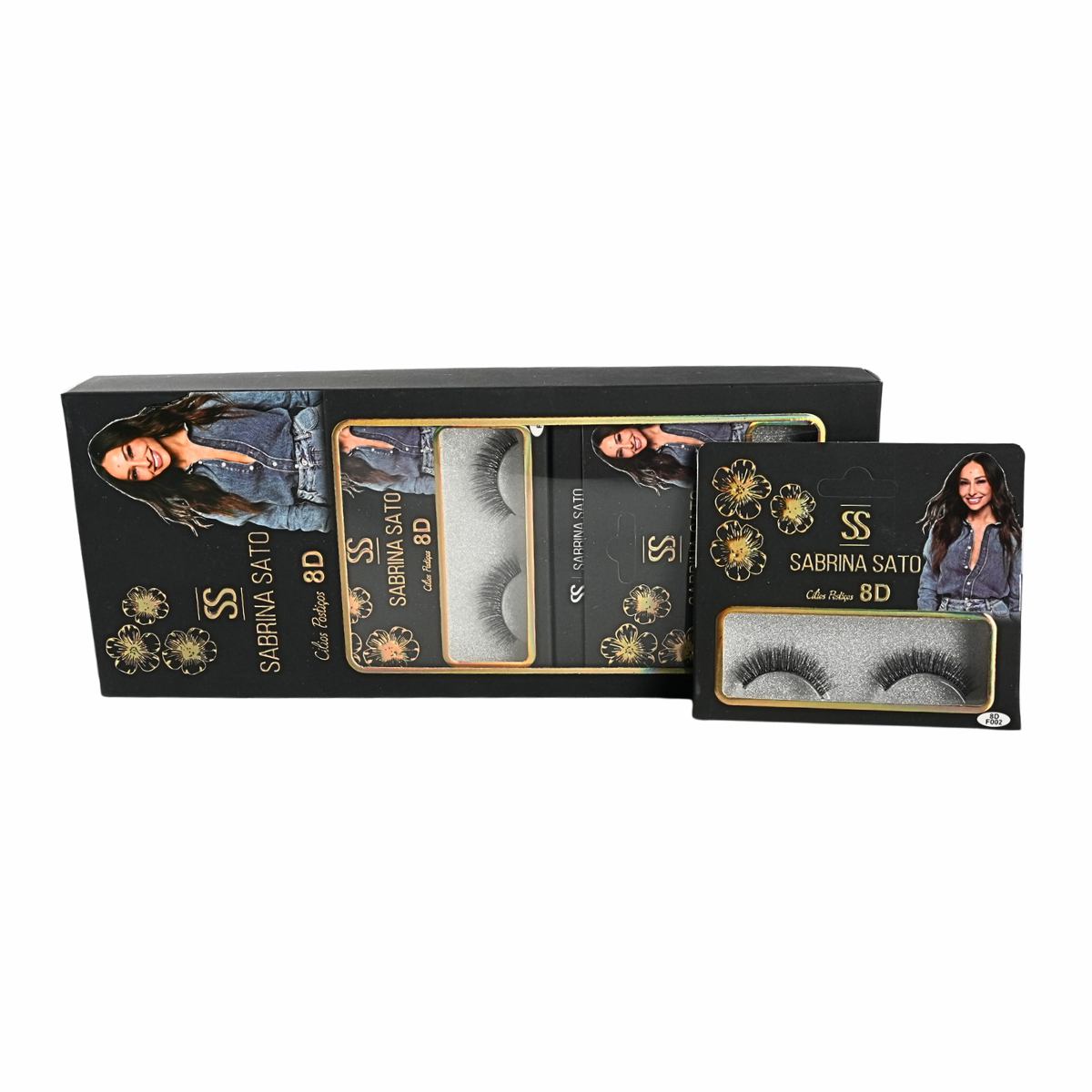 BOX: Cílios Postiços 8D Sabrina Sato – Caixa com 10 Pares Embalados Individualmente – SP3162A