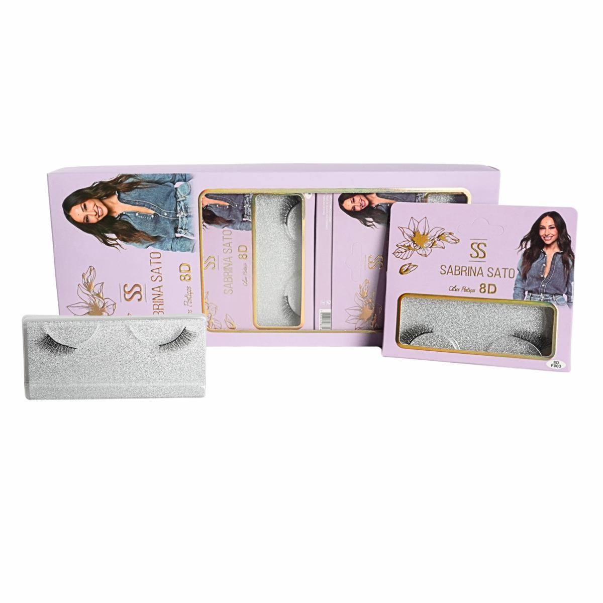 BOX: Cílios Postiços 8D Sabrina Sato – Caixa com 10 Pares Embalados Individualmente – SP3163A