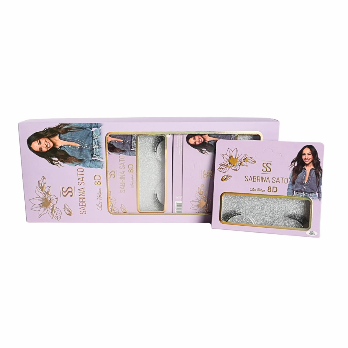 BOX: Cílios Postiços 8D Sabrina Sato – Caixa com 10 Pares Embalados Individualmente – SP3163A