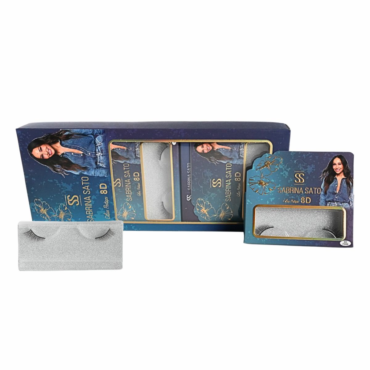 BOX: Cílios Postiços 8D Sabrina Sato - Caixa com 10 Pares Embalados Individualmente - SP3166A