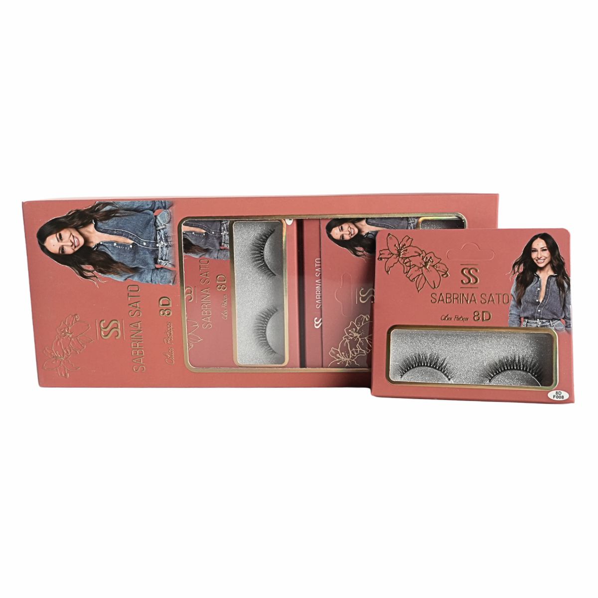 BOX: Cílios Postiços 8D Sabrina Sato – Caixa com 10 Pares Embalados Individualmente – SP3168A