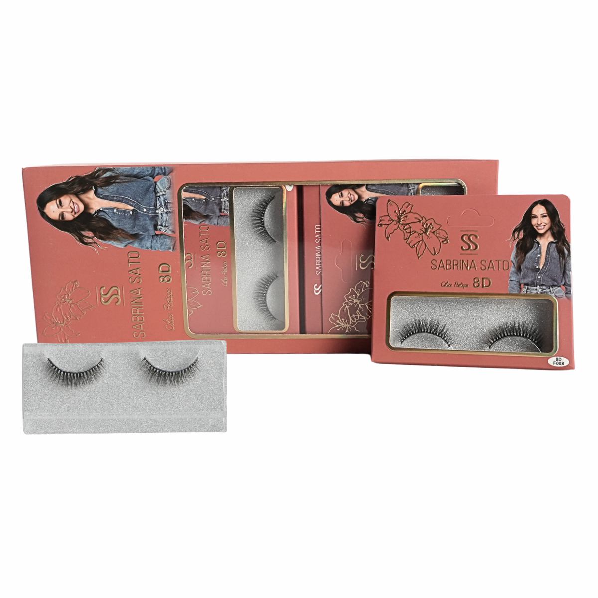 BOX: Cílios Postiços 8D Sabrina Sato – Caixa com 10 Pares Embalados Individualmente – SP3168A
