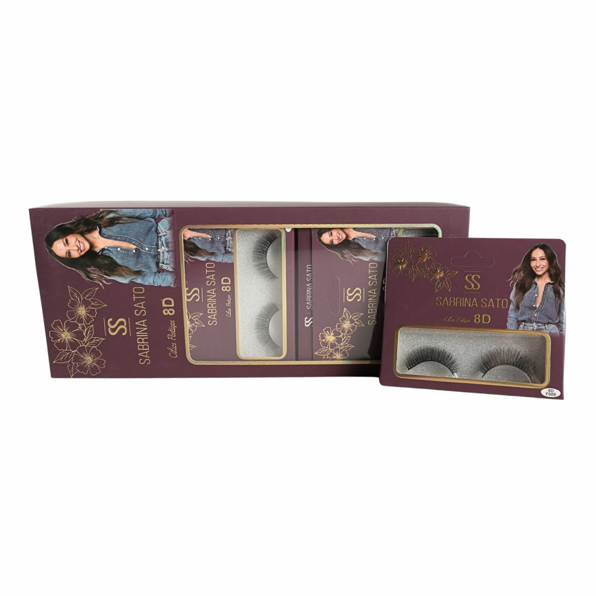 BOX: Cílios Postiços 8D Sabrina Sato – Caixa com 10 Pares Embalados Individualmente – SP3169A
