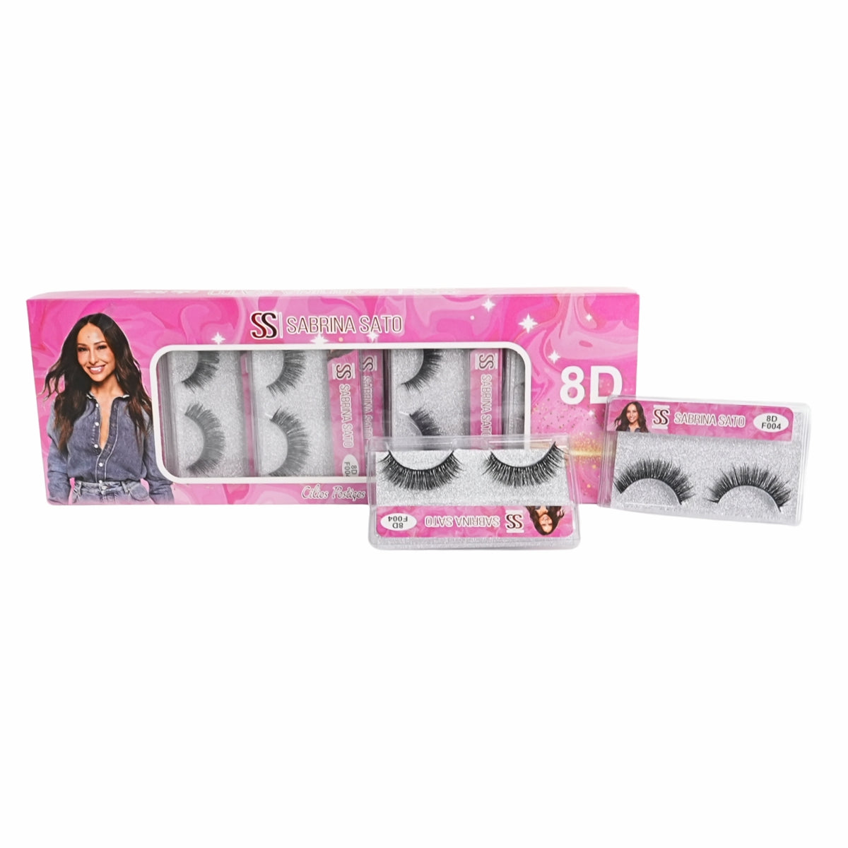 BOX: Cílios Postiços 8D Sabrina Sato – Caixa com 10 Pares Embalados Individualmente – SP3174