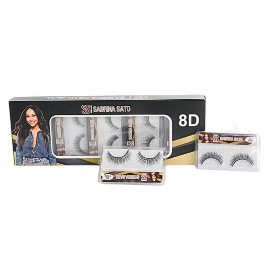 BOX: Cílios Postiços 8D Sabrina Sato – Caixa com 10 Pares Embalados Individualmente – SP3176