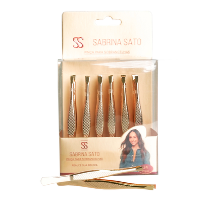 Pinça para Sobrancelhas em Metal Dourado – Sabrina Sato – SP7005 (Box com 24 unidades)