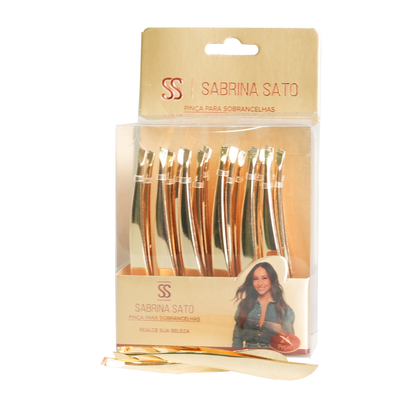 Pinça para Sobrancelha em Metal Dourado – SP7010 – Sabrina Sato (Box com 24 peças)