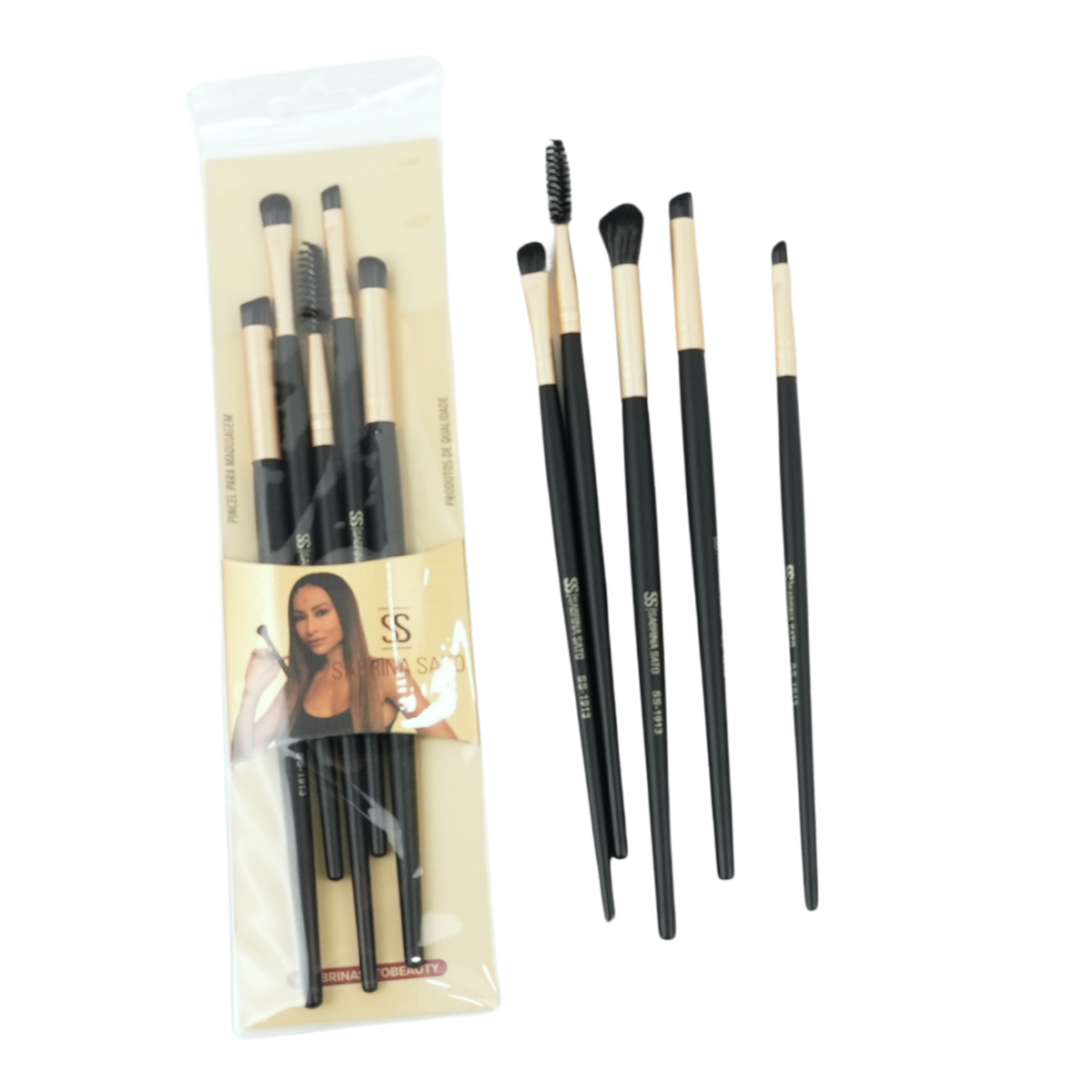 Kit com 6 Pincéis Para Olhos e Sobrancelhas. Pacote com 12 kits – SS1913